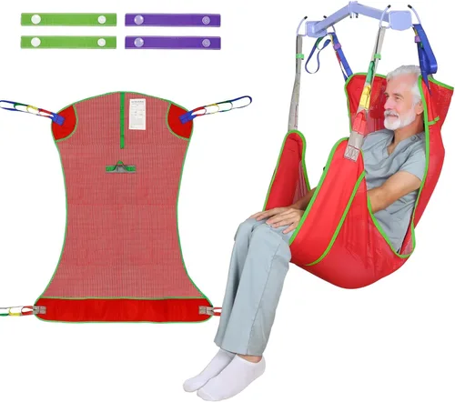 Miniatura 11 de EZ Assistive Eslinga universal de elevación de pacientes de cuerpo completo para elevación o traslado de pacientes, honda de elevación con tela