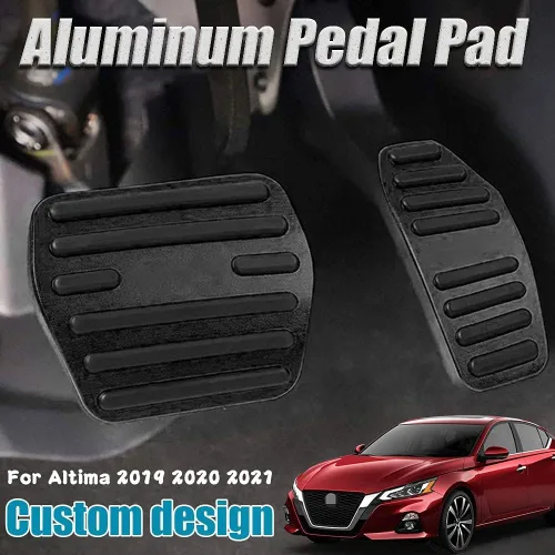 Miniatura 6 de LEXLEY 2 almohadillas antideslizantes de aluminio para pedal de freno de gas, cubiertas de pedal de acelerador sin perforación para Nissan Altima
