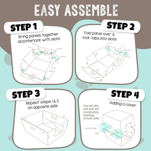 Miniatura 2 de Cats Desire - Cajas de arena desechables para gatos, paquete de 10, diseño de cartón más alto de 17 pulgadas para una contención superior, bandeja