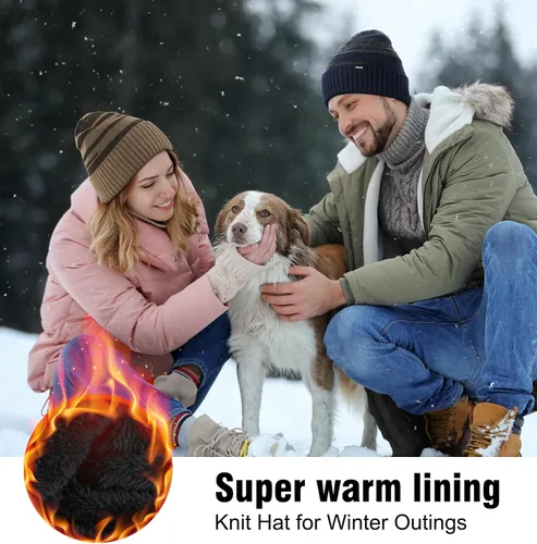 Miniatura 4 de Wmcaps Gorro de invierno para hombres y mujeres, forro polar, suave, cálido, calavera