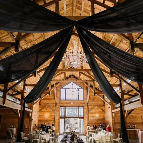 Miniatura 12 de 6 paneles de cortinas blancas para techo de boda, cortinas de techo de 5 x 10 pies, cortinas de tela transparente para arco de boda, cortinas