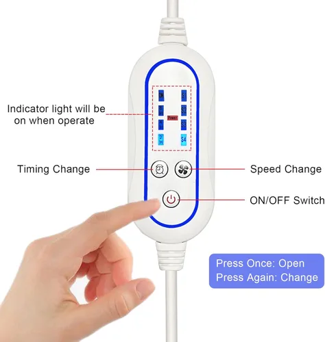 Miniatura 2 de Ventilador de techo portátil alimentado por USB con dosel, con interruptor de temporizador de velocidad, ventilador de techo USB DC pequeño