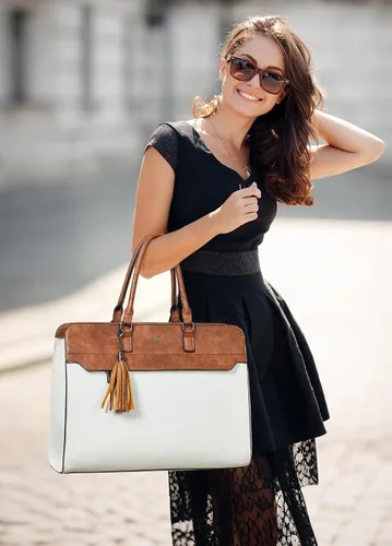 Miniatura 3 de Shrrie Bolsa para laptop de 17 pulgadas para mujer, bolsa de trabajo resistente al agua, maletín con bolso