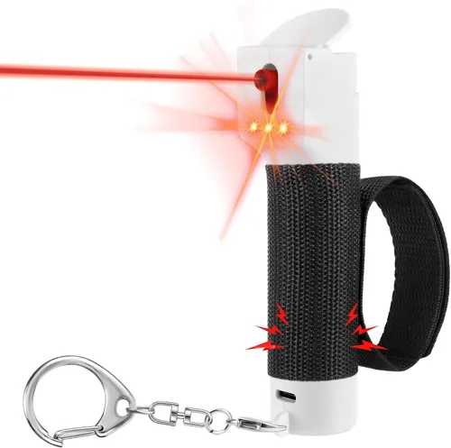 Miniatura 7 de 3-in-1 Personal Alarm Safety Keychain Set, Max Strength Pepper Gel & 130 dB Siren & Strobe Lights, UV Marking Dye & Flip-top Cap & Rechargeable &
