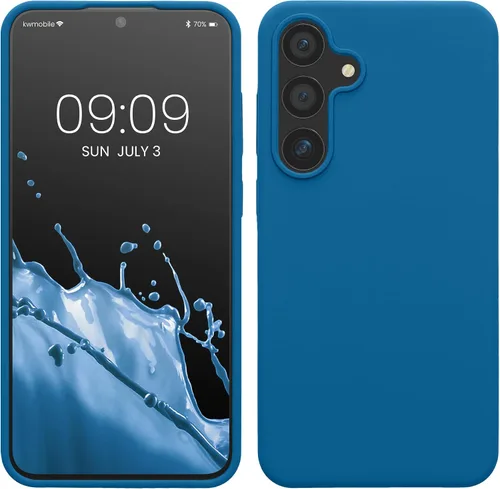 Miniatura 22 de kwmobile Funda compatible con Samsung Galaxy S22 - Funda de silicona TPU con acabado suave - Blue Reef