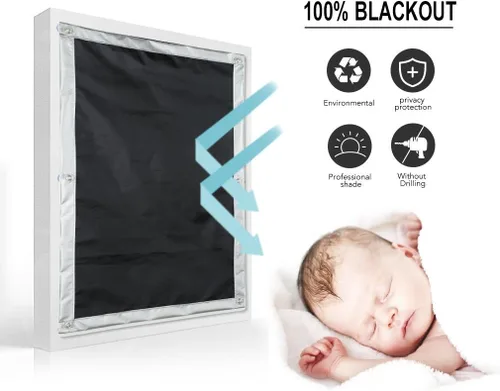 Miniatura 4 de Persiana de viaje para ventana de coche, portátil, 100% opaca con ventosas térmicas y aislamiento térmico impermeable Skylight.