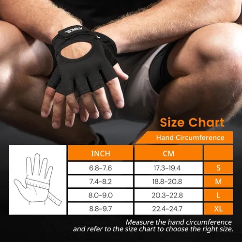 Miniatura 7 de ATERCEL Guantes de levantamiento de pesas, protección completa de la palma de la mano, guantes de entrenamiento para gimnasio, ciclismo, ejercicio