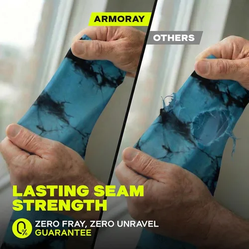 Miniatura 6 de ARMORAY Mangas de brazo para hombres y mujeres, protección solar UV, cubierta de tatuajes, manga deportiva para golf, correr, fútbol Corbata y tinte