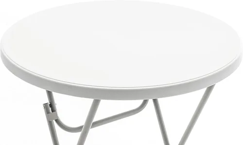Miniatura 5 de BTExpert Mesa plegable de plástico de granito blanco redonda de 32 pulgadas de altura de barra de 43 pulgadas, mesa comercial portátil