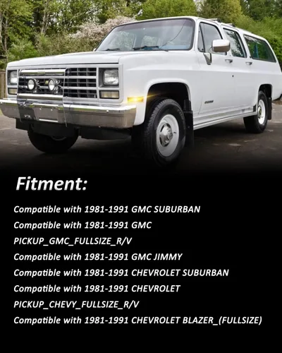 Miniatura 3 de Bestview Luces de posición laterales LED Compatibles con 1981-1991 Chevy C10 C20 C30 GMC C1500 C2500 Suburban Blazer Jimmy, lado del conductor