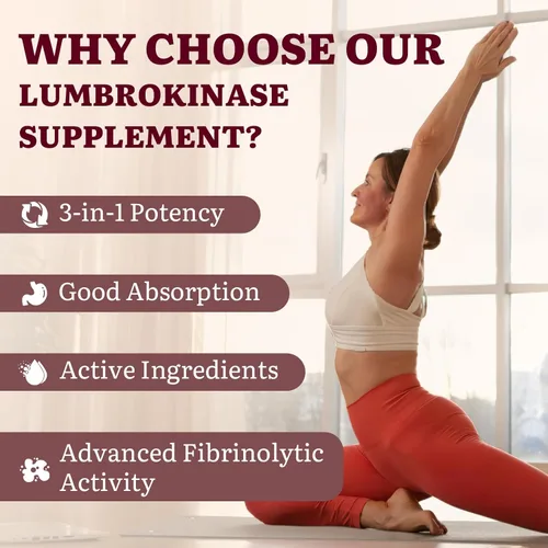 Miniatura 4 de Lumbrokinase 100 mg (Actividad máxima 1,000,000 LKU), Nattokinase 100 mg-2,000 FU de actividad y arroz de levadura roja 300 mg, suplemento