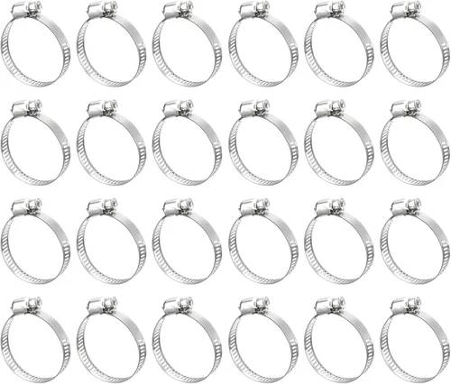 Miniatura 9 de uxcell Abrazadera de manguera de engranaje helicoidal, 12 abrazaderas de manguera de acero inoxidable ajustables de 1 a 1 1/2 pulgadas para asegurar