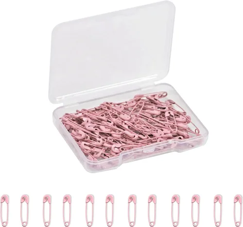 Miniatura 16 de Alfileres de seguridad pequeños, mini pines de seguridad de 0.75 pulgadas para ropa, pasador de seguridad de café, juego de acero niquelado