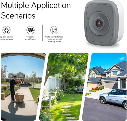 Miniatura 6 de Cámara de ventana 3K de 5 MP, cámara interior sin suscripción para seguridad al aire libre a través de vidrio, tarjeta SD de 32 GB incluida