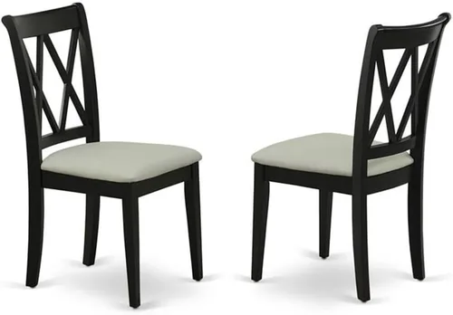 Miniatura 4 de East West Furniture SHCL3-BLK-C - Juego de mesa de comedor moderno de 3 piezas que contiene una mesa de cocina redonda con pedestal y 2 sillas