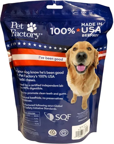 Miniatura 4 de Pet Factory 100% fabricado en Estados Unidos, palitos trenzados de 7 pulgadas, sabor natural, 6 unidades, 1 paquete