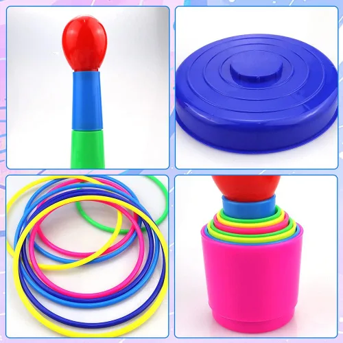 Miniatura 4 de TCOTBE Juego de juegos, para niños, fiesta de cumpleaños, suministros de juegos para interiores y exteriores, juegos de lanzamiento de plástico