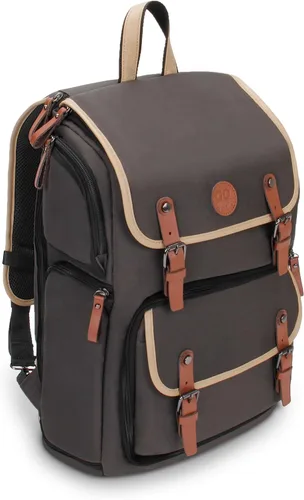 GOgroove - Funda para cámara DSLR de tamaño completo y portátil, con espacio para portátil de 15.6" y almacenamiento de accesorios, soporte para