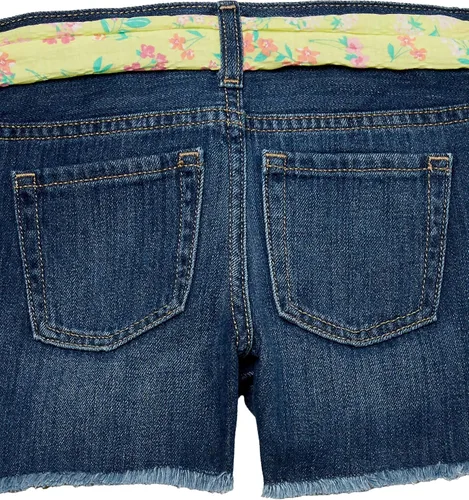 Miniatura 7 de The Children's Place Pantalones cortos de mezclilla con cinturón para niña