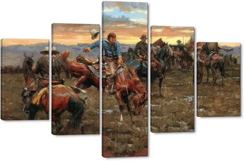 Miniatura 35 de 5 piezas de pintura sobre lienzo ardiente de fénix dibujado en estilo heráldico fuego fénix arte de pared vintage impresiones obras de arte arte