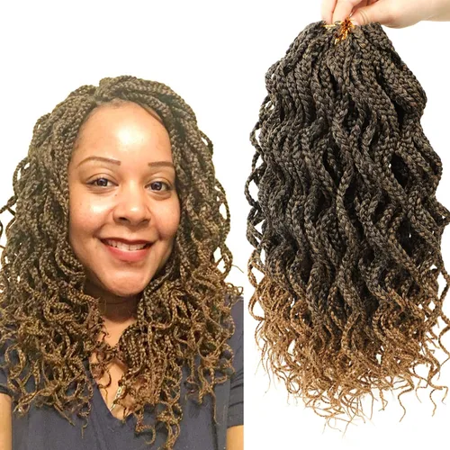 Miniatura 11 de Trenzas de caja Goddess de 150 hebras, cabello rizado de 8 pulgadas, trenzas de ganchillo pretrenzadas, trenzas de ganchillo pretrenzadas, trenzas