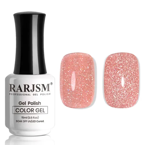 Miniatura 16 de RARJSM Esmalte de uñas de gel con purpurina verde, esmalte de gel reflectante con destellos de purpurina y diamantes, esmalte de uñas de gel