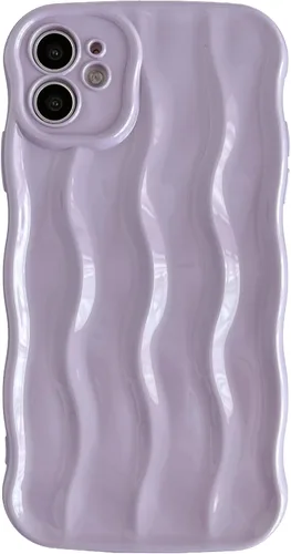 Miniatura 11 de Caseative Funda para iPhone 11, diseño de ondas rizadas, suave, compatible con iPhone (azul, iPhone 11)