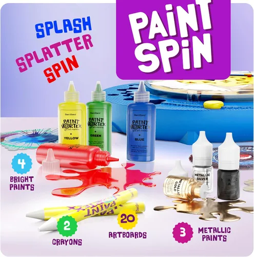 Miniatura 2 de Dan&Darci Kit de Máquina de Arte de Pintura Giratoria para Niños - Artes y Manualidades para Niños, Niñas - Set de Arte y Manualidades Regalo