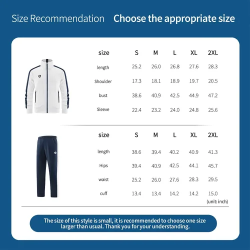 Miniatura 4 de ANOTWENER Trajes deportivos de 2 piezas para hombre, cuello alto, manga larga con bolsillos laterales dobles, chaqueta y pantalones deportivos