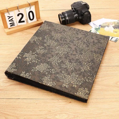 Miniatura 6 de Vienrose - Álbum de fotos 4x6 con 600 bolsillos, libro de fotos grande, funda de cuero sintético PU para álbum de boda, bebé, graduación Bronce