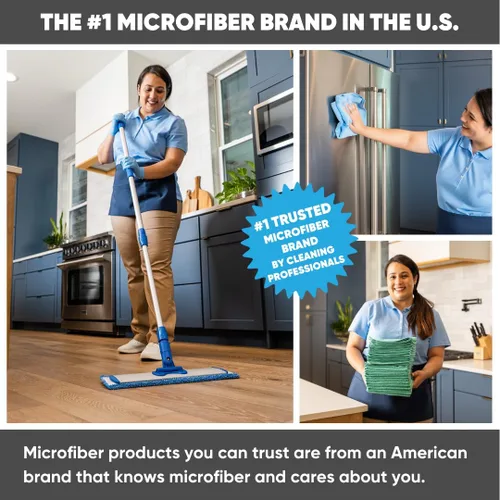 Miniatura 8 de Cinch Mop - Trapeador de microfibra para suelos de madera dura, sistema de trapeadores planos para madera, azulejos, laminados, vinilo, 2 recambios
