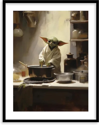 Miniatura 9 de Impresiones de Arte para Cocina de Star Wars - Impresión Giclée de Arte Fino Premium - Póster de Impresión Estético de Darth Vader Boba Fett Yoda