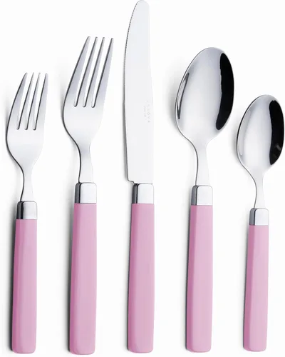 Miniatura 17 de ANNOVA Juego de cubiertos coloridos de acero inoxidable, utensilios de cocina, incluye cuchillos, tenedores, cucharas, tenedores de ensalada y Azul