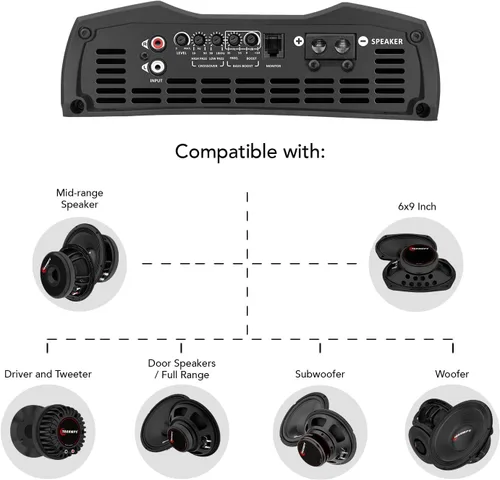 Miniatura 7 de Taramps MD 3000.1 Amplificador de 2 ohmios 3000 vatios RMS 1 canal de rango completo, monobloque de audio para automóvil, indicador de monitor LED