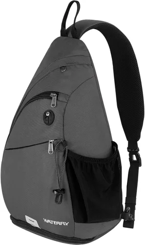 WATERFLY - Mochila con eslinga, bandolera pequeña, mochila al hombro, cruzada, para hombres y mujeres, para viajes, ciclismo, senderismo, mochila de