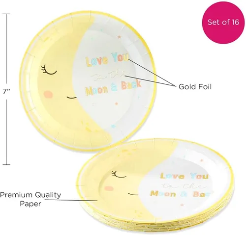 Miniatura 7 de Kate Aspen Twinkle Twinkle - Platos de papel decorativos de alta calidad de 7 pulgadas, suministros para fiestas (peso de 350 GSM, juego de 16)