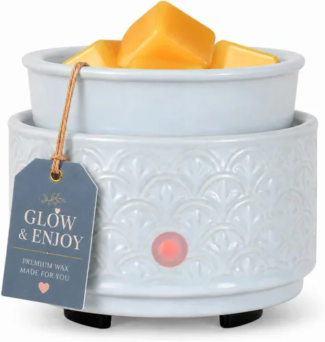 kobodon Calentador de cera de cerámica para derretir – Calentador de cera eléctrico 3 en 1 - Quemador de velas de fragancia para tartas de cera