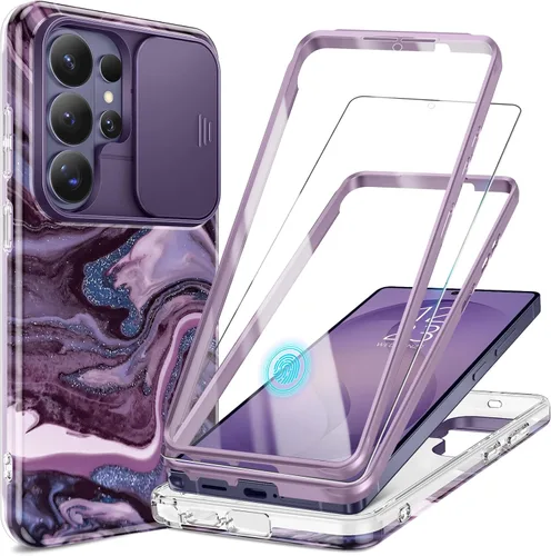 Miniatura 15 de GVIEWIN para Samsung Galaxy S23 Ultra Funda con cubierta deslizante para cámara, [Protector de pantalla incorporado] [2 Marcos frontales] Funda