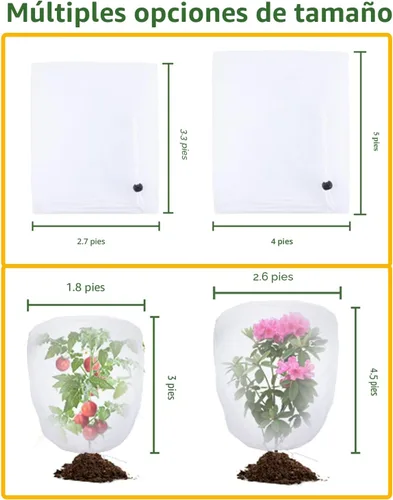 Miniatura 7 de Red para pájaros para protección del jardín, paquete de 4 redes de jardín barrera de plagas con cordón, mosquitero para tomates, cubierta protectora