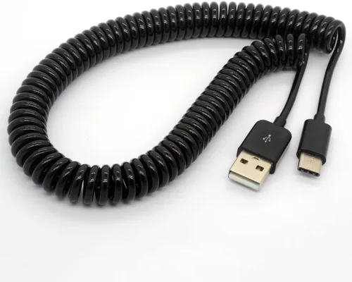 Miniatura 11 de Cable de expansión USB 2.0 en espiral de 10 a 105 pulgadas, tipo A macho a mini B, cable USB largo en espiral estándar, flexible, largo