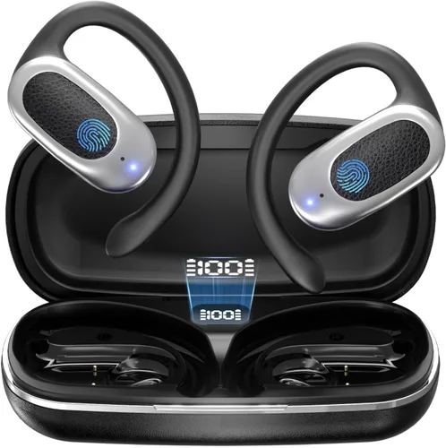 Miniatura 8 de Auriculares inalámbricos de oreja abierta, auriculares de conducción de aire con micrófono, tiempo de reproducción de 42 horas, llamadas claras
