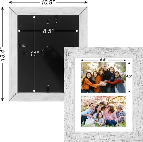 Miniatura 811 de Marcos de Fotos Collage de 13.5X15.5 con 7 Aberturas para Fotos de 4X6, Marco de Fotos Múltiples con Paspartú para Decoración de Pared, Grano