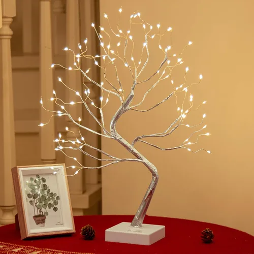 Miniatura 5 de PEIDUO Árbol de luces de hadas, 108 árboles iluminados LED para decoración interior, árbol de Navidad con 9 modos y temporizador, árbol de espíritu