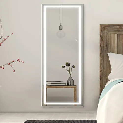 Miniatura 5 de Espejo LED de longitud completa de 71 x 31 pulgadas con luces, espejo de cuerpo completo iluminado, luz táctil regulable, montaje en pared/inclinado