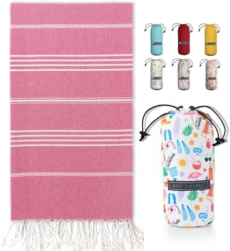 Miniatura 11 de BAY LAUREL Toalla de playa turca con bolsa de viaje, 39 x 71 pulgadas, de secado rápido, sin arena, ligera, grande, toallas de gran