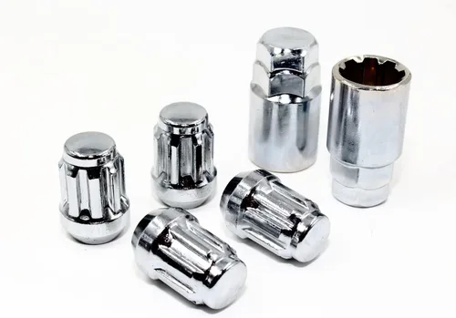 Miniatura 2 de Juego de 4 cerraduras de rueda para sintonizador de 12 x 1.5 Veritek cromadas con 2 llaves para Toyota Scion Hyundai Kia Mazda tipo cónico ruedas