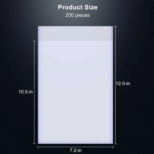 Miniatura 4 de KKU 200 bolsas para cómics actuales, Bolsas transparentes para cómics de 7.2 X 10.5 pulgadas, Fundas para cómics libres de ácido para almacenamiento