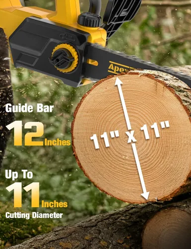 Miniatura 7 de Motosierra eléctrica sin escobillas de 12 pulgadas, inalámbrica, para batería Dewalt de 20 V, motosierra compacta con corte potente de 44.3 pies/S