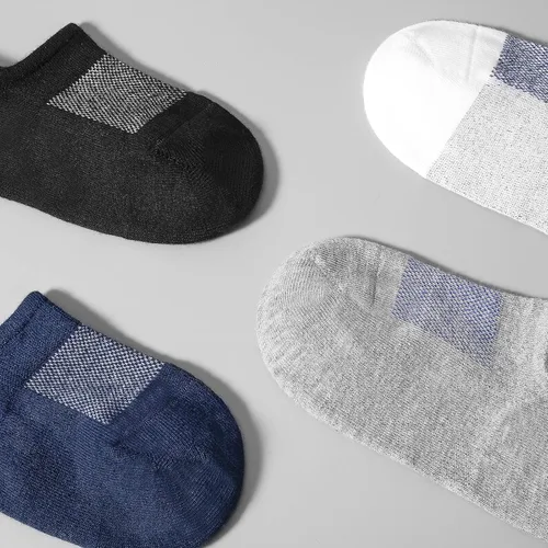 Miniatura 4 de IDEGG - Calcetines deportivos de algodón de corte bajo con agarre antideslizante para hombres