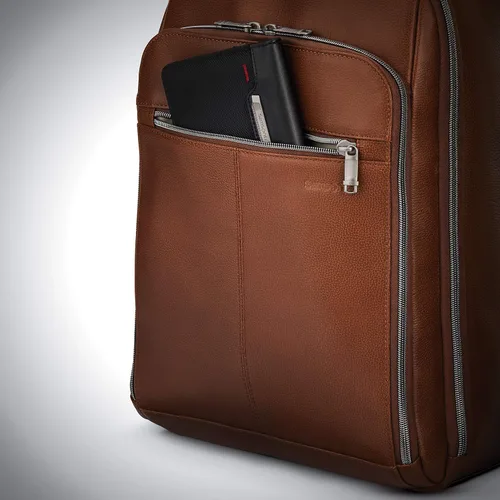 Miniatura 4 de Samsonite Mochila clásica de cuero, Coñac, Mochila clásica de cuero